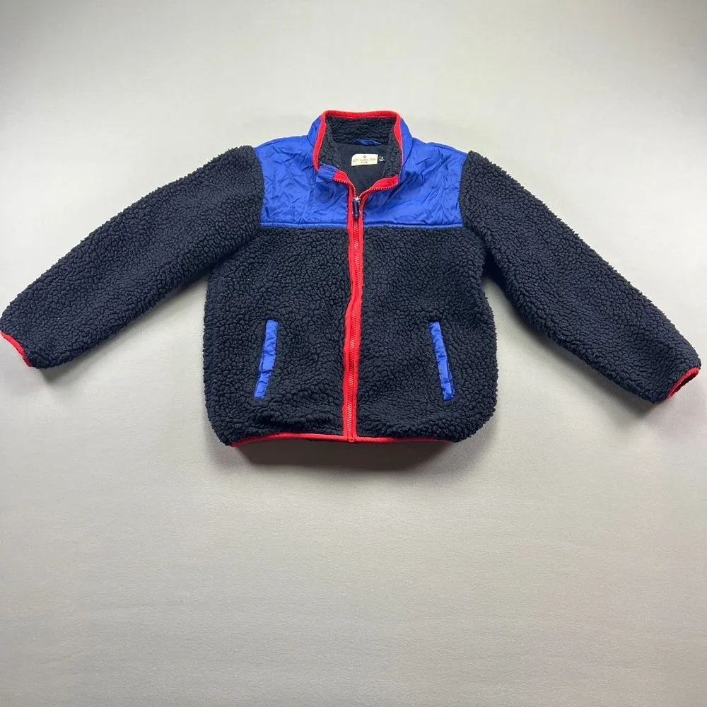 Member's Mark Cuddly Cozy Sherpa Jacket Boys 8 Navy Blue Colorblock Full Zip